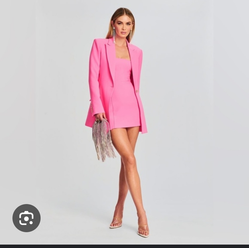 In The Style Pink Tuxudo Blazer - Picture 3 of 11